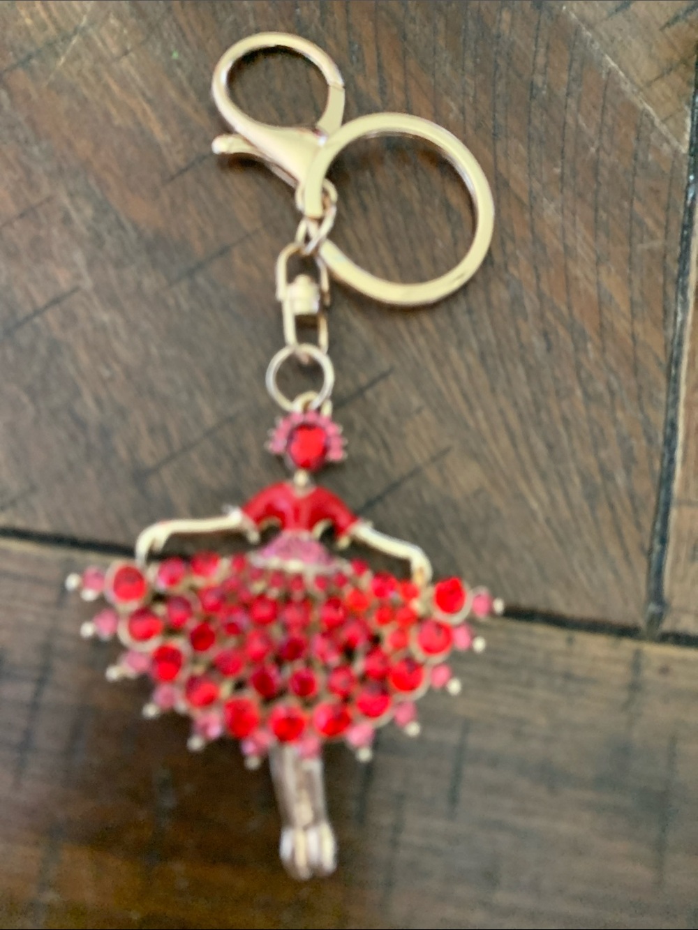 Red Crystal Ballerina Keychain